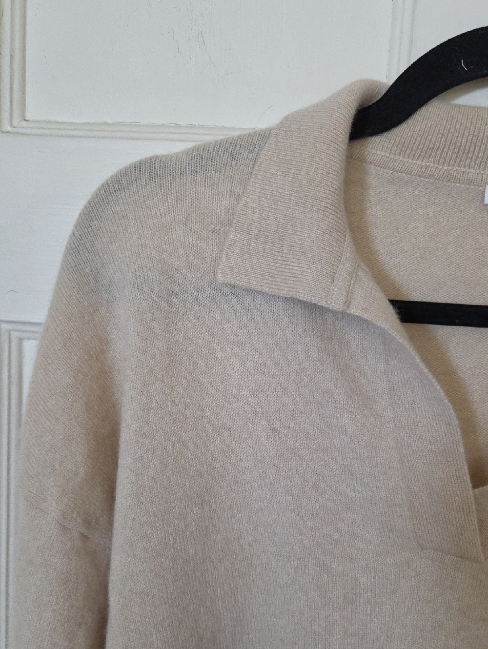 Reformation Women's Polo Cashmere Sweater In Beige Size Small - Picture 5 of 12
